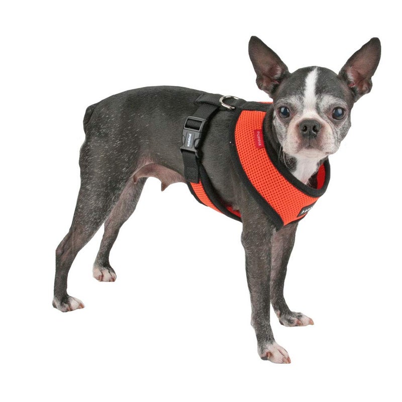 Puppia Soft Dog Harness No Choke Over-The-Head Triple Layered Breathable Mesh Adjustable Chest Belt and Quick-Release Buckle, Orange, Small - Image 3